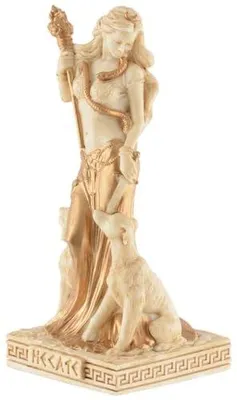 Zdjęcie produktu dla Hekate figurka miniaturka sztuczny kamień złota dla kolekcjonera