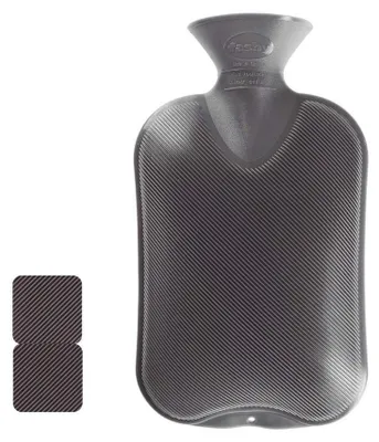 Productafbeelding van Warmwaterkruik Fleecehoes - Grijs - 2 liter - Niet-vervagende kleuren