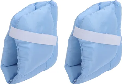 Produktbild von 2 Stück Fersenpolster, Universalgröße, druckentlastend, aus blauem Perlbaumwollmaterial, weiches Fußschutzkissen