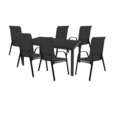 Produktbild von Gartengarnitur Sitzgarnitur 7-teilig 180x90cm Aluminium / Non-Wood