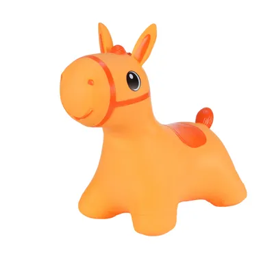 Produktbild von Hoppimals Höpftier orange Pferd mit Pumpe Hüpfpferd aufblasbares Hüpfspielzeug aus Gummi