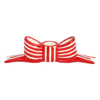 Produktbild von Kerzenhalter Schleife Rot Talking Tables Keramik Kerzenständer für Stabkerze Ø 2cm