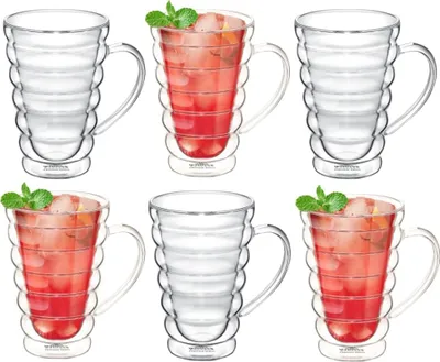 Image de Tasses en verre à double paroi Wilmax, 250 ml, lot de 6 WL-888423/A6