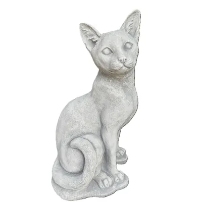 Immagine prodotto di Bellissimo gatto in pietra fusa, perfetto per il giardino, la terrazza o il giardino antistante, resistente alle intemperie e nuovo 38 cm H, HO-032