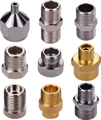 Produktbild von 9-teiliges Airbrush-Adapter-Set, Anschlussstück-Set in mehreren Größen für Airbrush-Luftschläuche, kompatibel mit Badger Paasche Airbrush