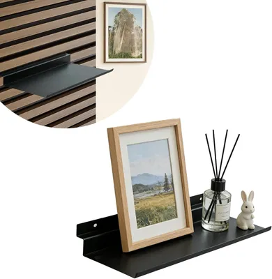 Produktbild von Wandregal 25 x 10 cm, schwarzes Metall, für Büro