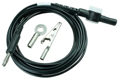 Produktbild von WETEC Erdungsleitung, ESD, 10 mm DK/Bananenstecker, 4,6 m, 1 MOhm
