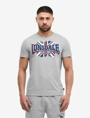 Image de T-shirt homme coupe classique RAMSHAW Marl Grey/Oxblood/Dark Navy M Lonsdale