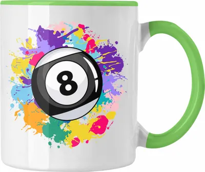 Produktbild von Trendation - Billard Tasse Geschenk Billardspieler Geschenkidee Kaffeetasse Pool (Grün)