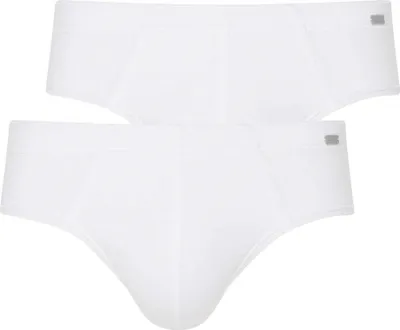 Produktbild von Jockey Herren Slips, 2er Pack - Modern Stretch Brief, Baumwolle Stretch, einfarbig Weiß L
