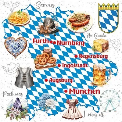 Produktbild von 20 Servietten Bavarian Life - Die Schönsten Seiten von Bayern 33x33cm