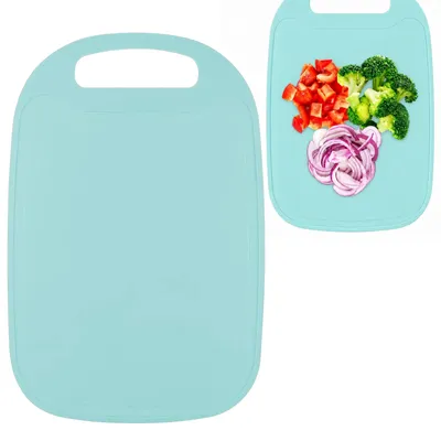 Obrázok produktu pre Doska na krájanie plastová kuchynská doska 22x35 cm mätová s úchytom