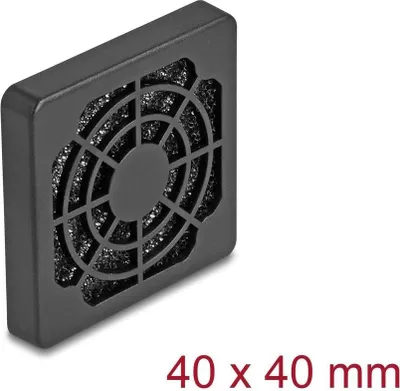 Produktbild von Delock Lüftergitter mit Staubfilter 40 x 40 mm schwarz