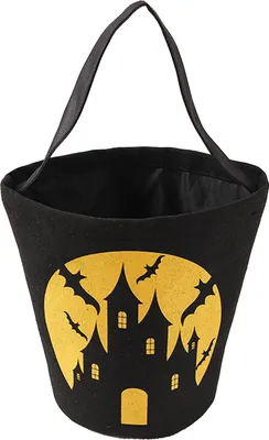 Produktbild von Halloween-Süßigkeitentüte in Fledermausform, gruseliger Aufdruck, große Kapazität, Kontrastfarbe, festlicher visueller 3D-Effekt, Halloween-Süßigkeitenkorb