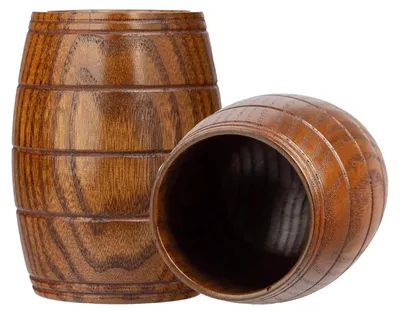 Holzfassförmiger Bierkrug, massiv, 4,8 oz, handgefertigt
