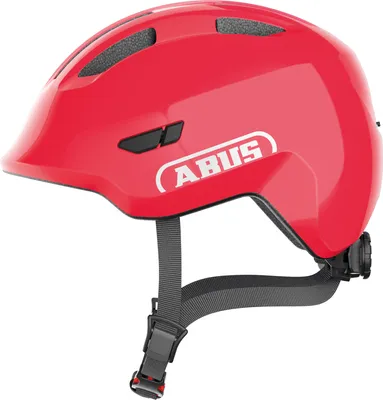 Produktbild von ABUS Kinderhelm Smiley 3.0 - Fahrradhelm mit tiefer Passform, kindergerechten Designs & Platz für einen Zopf - für Mädchen und Jungs - Rot Glänzend, Größe S (45-50 cm)