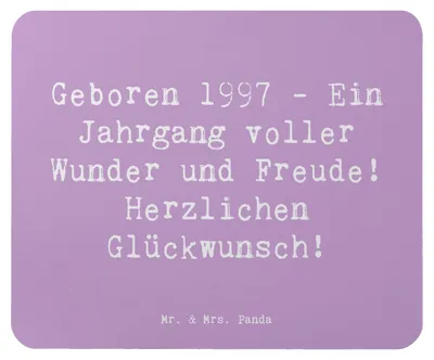 Produktbild von Mr. & Mrs. Panda Mauspad Spruch 1997 Geburtstag - Lavendeltraum - Geschenk, computer mousepad, Herzlichen Glückwunsch, Mouse Pad, Happy Birthday, laptop, Geboren, Alter