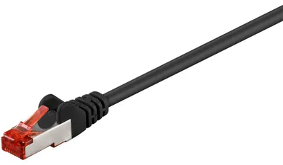 Image de Goobay 68693 CAT 6 câble patch, S/FTP (PiMF), noir, 1 m - LSZH sans halogène, cuivre