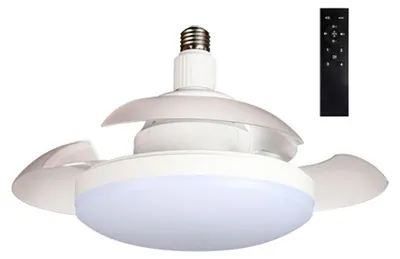 Image de Ventilateur Plafond Led Rétractable Pales Rétractables, Led Intégrée, E27 - Cristalrecord