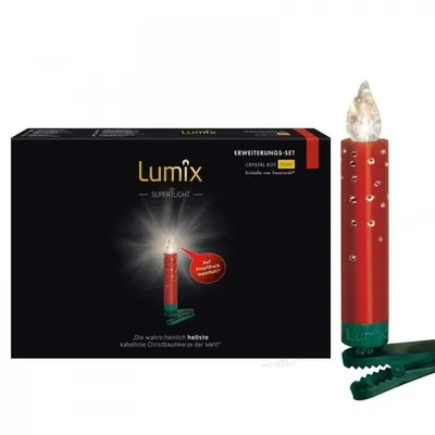 Produktbild von Krinner LUMIX SuperLight Crystal Rot Mini Erweiterung, Girlande, Rot, AAA, 5 Stück(e), Box, 90 mm
