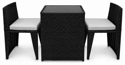 Immagine prodotto di Gruppo di sedute Lacestone Polyrattan Nero MS-17385