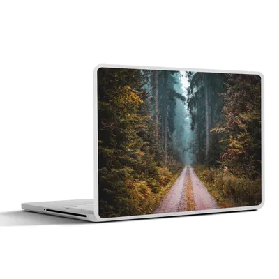 Produktbild von MuchoWow® Laptop Aufkleber Sticker Cover Wald - Baum - Straße 25x18 cm - Laptop-Deko