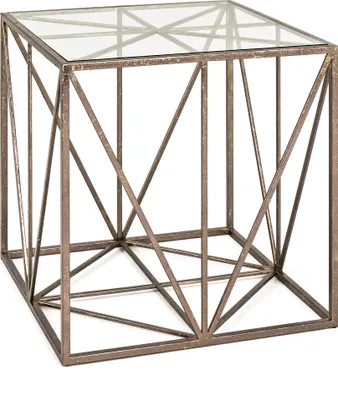 Produktbild von HAKU Beistelltisch bronze - Metall, Sicherheitsglas 8 mm, B/H/T: 50x50x50 cm