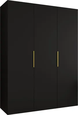 Produktbild von MEBLE KRYSPOL, Kleiderschrank, Schrank 150 cmx202x52, Schwarz, Gold