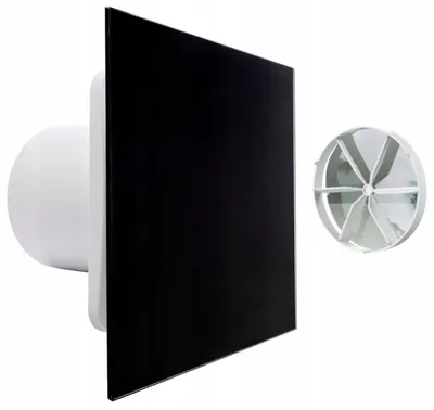 Produktbild von Vents KLIQ 125 BASETHQL Badlüfter Schwarz Glas mit Hygrostat