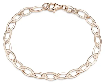 Immagine prodotto di Bracciale MATERIA in oro rosa 19 cm con catena ad ancora e maglie larghe in argento 925 placcato oro, regalo da donna SA-130-Rose