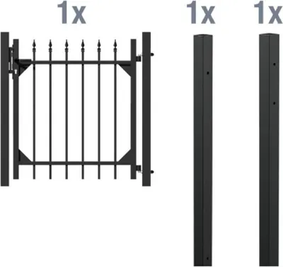 Image de Alberts 510442 Kit de porte simple Chaussee, à bétonner, anthracite, hauteur 100 cm, largeur 1 m