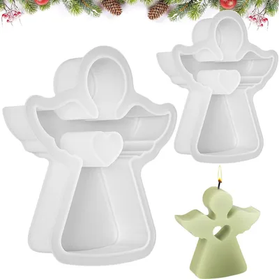Immagine prodotto di Stampi in silicone a forma di angelo, confezione da 2, per candele, sapone, gesso, artigianato