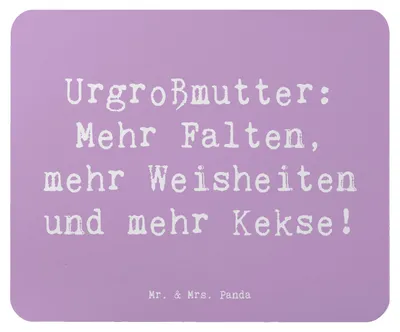 Produktbild von Mr. & Mrs. Panda Mouse Pad Spruch Urgroßmutter Weisheiten - Lavendeltraum - Geschenk, Mousepad, Dankeschön, Handarbeit, Geschenke für die, Familientradition, Weisheit, pc