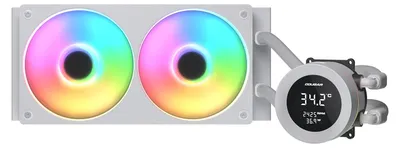 Produktbild von COUGAR CPU Wasserkühlung Poseidon Vistek 240, ARGB, Weiß, All-in-One-Flüssigkeitskühler, 12 cm, 700 RPM, 2500 RPM, Weiß