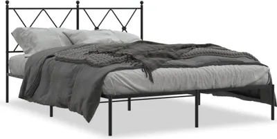 Obrázek produktu pro Maison Exclusive – postel s čelem, kovová, černá, 140 x 190 cm