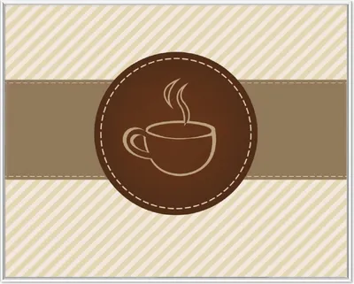 Produktbild von Wallario Wandbild Kaffee-Menü - Logo Symbol für Kaffee, Größe: 40,30 x 50,30 cm, Poster mit weißem Aluminiumrahmen