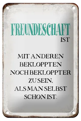 Produktbild von Blechschild Spruch 12x18cm Freundschaft ist mit anderen