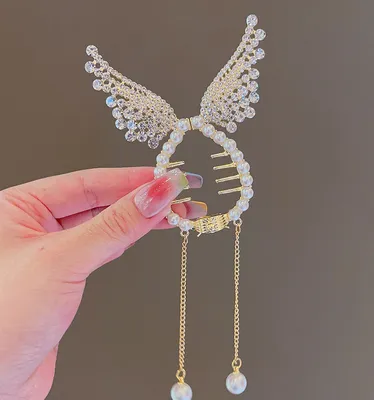 Produktbild von Haarspangen für Mädchen, Strass-Haarspangen, lange Quaste, Haarschmuck, Haarschmuck, A