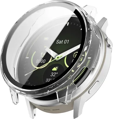 Produktbild von Strap-it Hartschalenetui mit Glas - Transparent, langlebig, schützt Gehäuse & Display - Transparent - passend für Garmin Venu 4 41mm