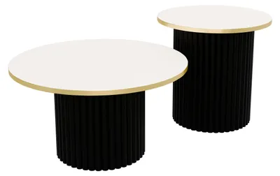 Produktbild von Couchtisch LOMELO 2in1 Schwarz/Weiß/Gold