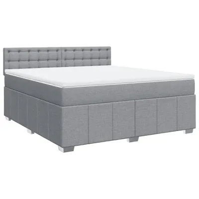 Obrázek produktu pro vidaXL Postel Boxspring s matrací Světle šedá 180x200 cm Látka