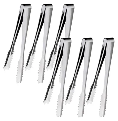 Immagine prodotto di 6 pezzi accessori per candy bar pinze per zucchero pinze da cucina pinze per gelato pinze per servire pinze per caramelle per matrimonio festa barbecue picnic acciaio inox