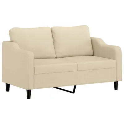 Image de vidaXL Canapé 2 places crème 140 cm Tissu