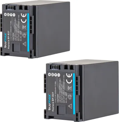 Produktbild von 2x Blumax Akku für Canon BP-827, BP-819, BP-820, BP-828 2400 mAh (7,4V)