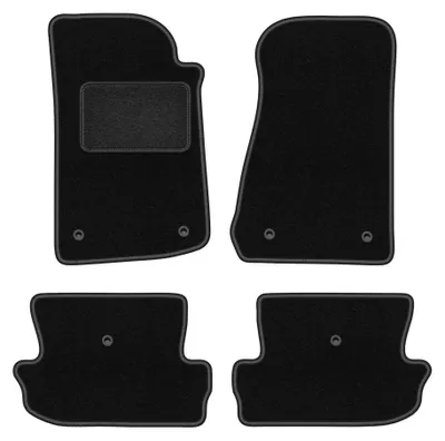 Image de Tapis de sol en moquette pour Jeep Wrangler JL 2017- (4 drzwi) – jeu 4 pièces, noirs, sur mesure – Wielganizator LUX
