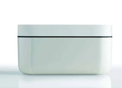 A white ice box with a black line detail, shown against a white background.