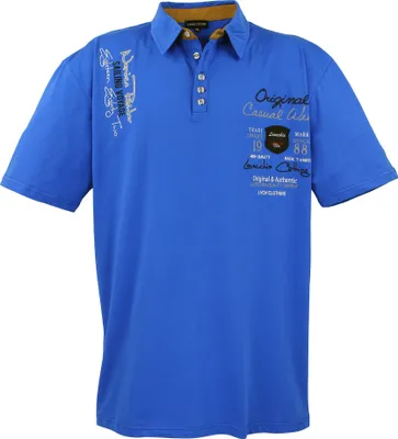 Produktbild von Übergrössen Hippes Polo-Shirt Kurzarm LAVECCHIA Royalblau 3XL