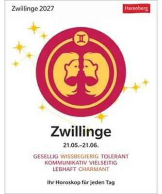 Produktbild von Zwillinge Sternzeichenkalender 2027 - Tagesabreißkalender - Ihr Horoskop für jeden Tag