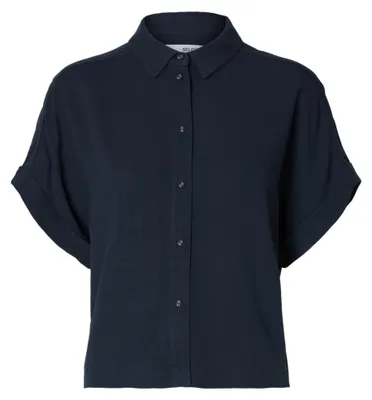 Produktbild von Bluse elegant Knopfleiste Hemdkragen Kurzarm | 38