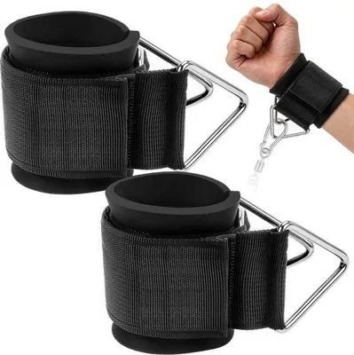 Productafbeelding van 2 stuks polsbandages, gym, voetlussen, kabeltrekkoord, polsmanchetten, fitnessmanchetten voor kabelmachine, workouts, krachttraining